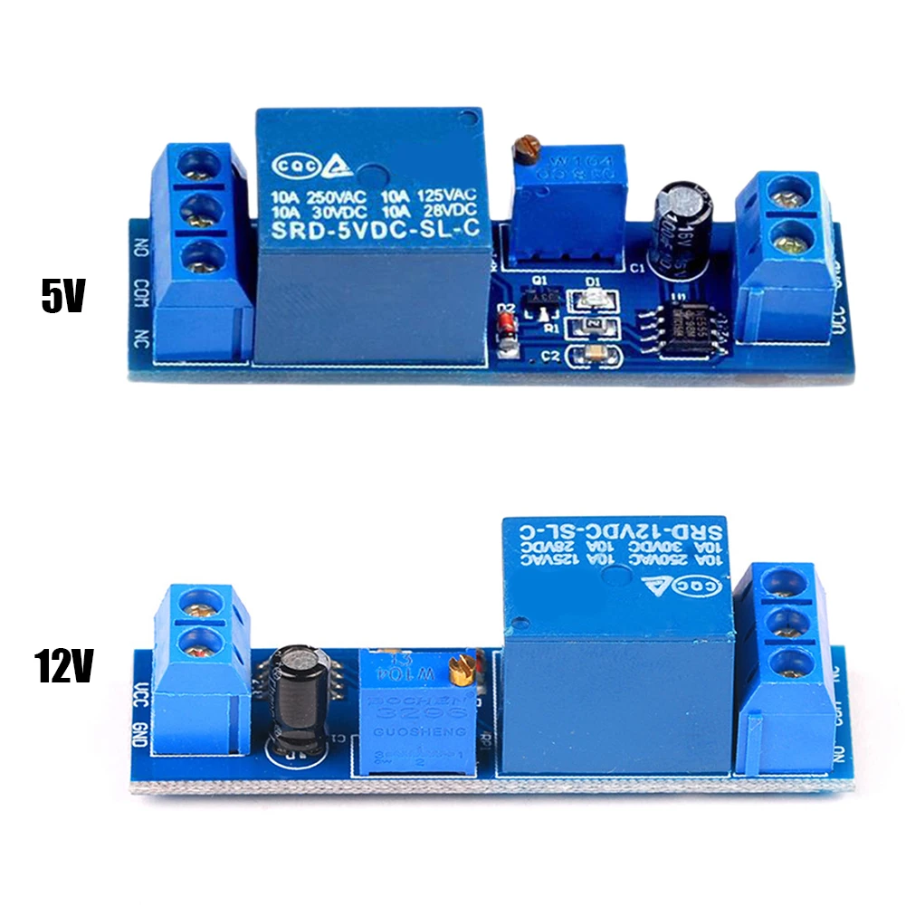 

NE555 Timer Switch Adjustable Module Monostable Switch Delay Connect Disconnect Relay Module Automotive Electrical Delay