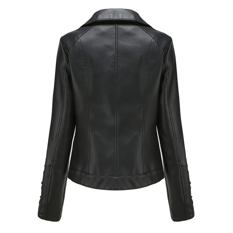 2024 New Fashion Weaving Leather Jacket Femail Strapped Jacket Women Europe and The United States Popular Casual PU Jacket S-4XL