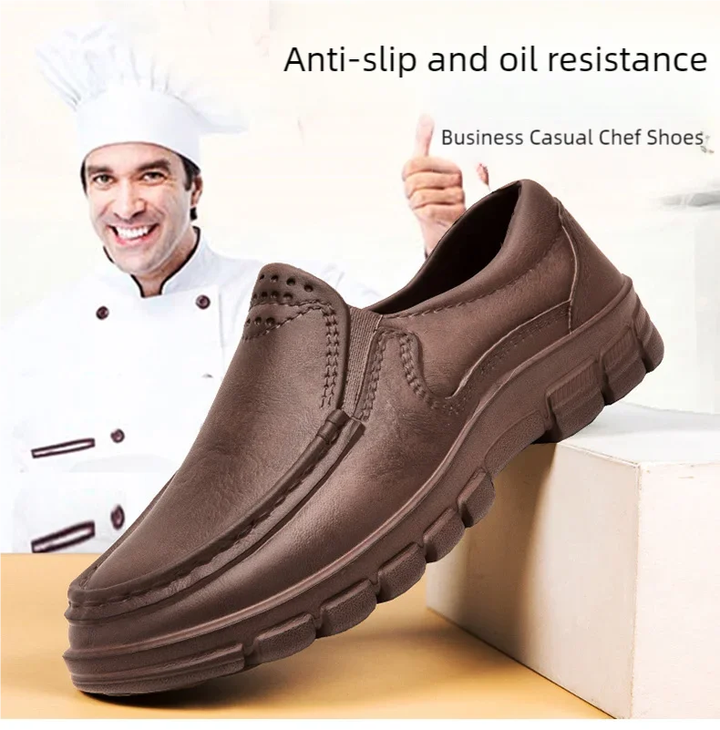 Chef shoes four season comfort men's lightweight waterproof non-slip oil-proof hotel kitchen work shoes wear-resistant EVA shoes