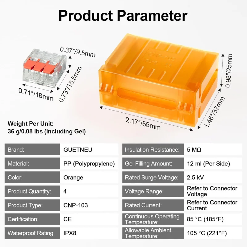 صناديق جل مقاومة للماء مع PCT-413، موصلات أسلاك رافعة معزولة مملوءة، متوافقة مع Compac المختلفة #5