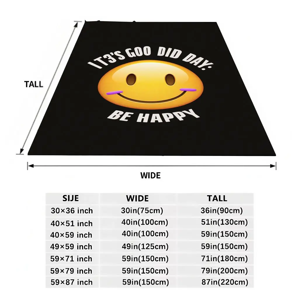 تي شيرت برسومات IT'S GOO DID DAY Smiley Face Emoji - خلفية سوداء مع مبتسم أصفر وخد أرجواني، ممتع ومسرح كبير الحجم