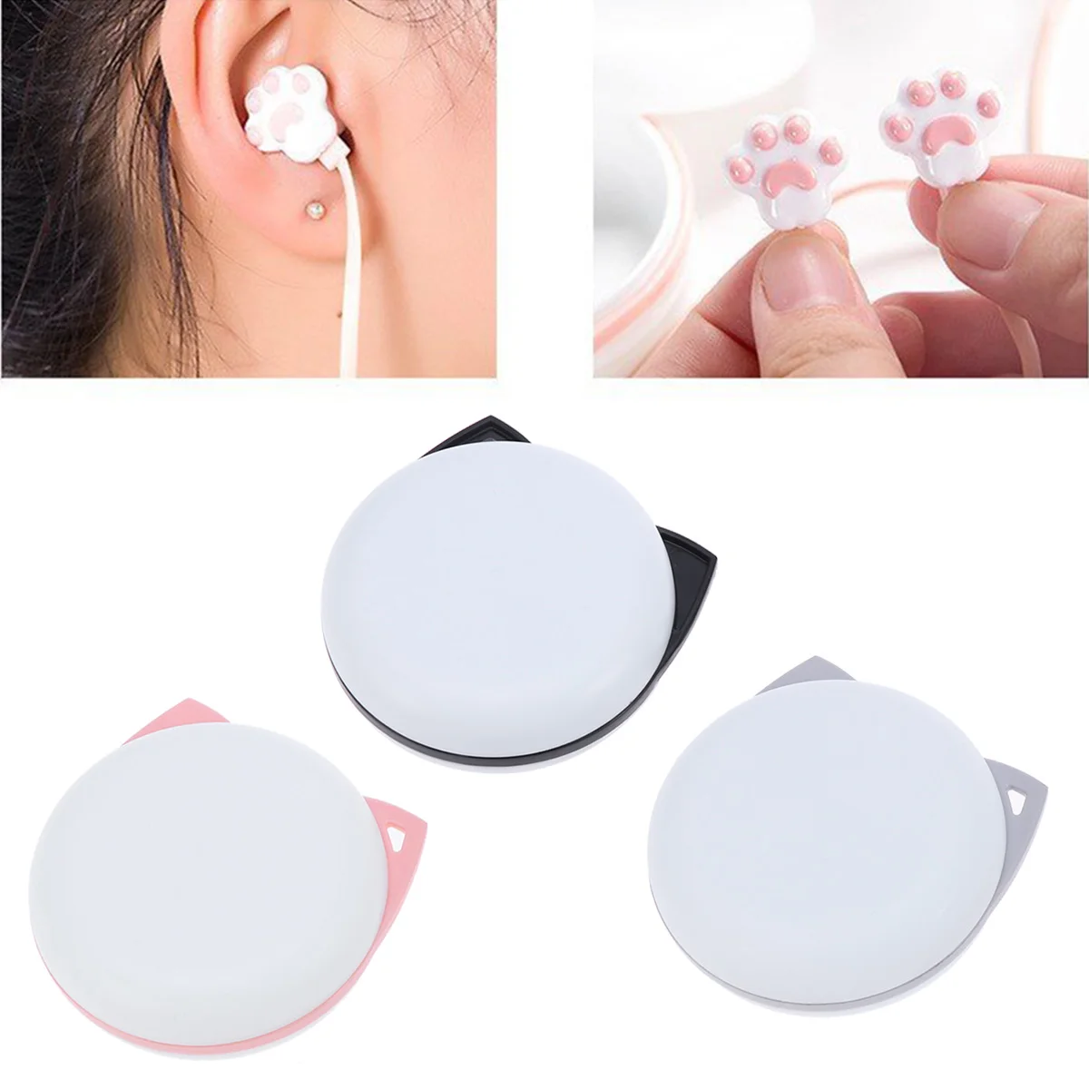

1pc Cartoon Kitten Claw Headphones Cute Earphones For Kids Girls Boys Storage Box .5Mm Jack Gift Birthday Christmas Party