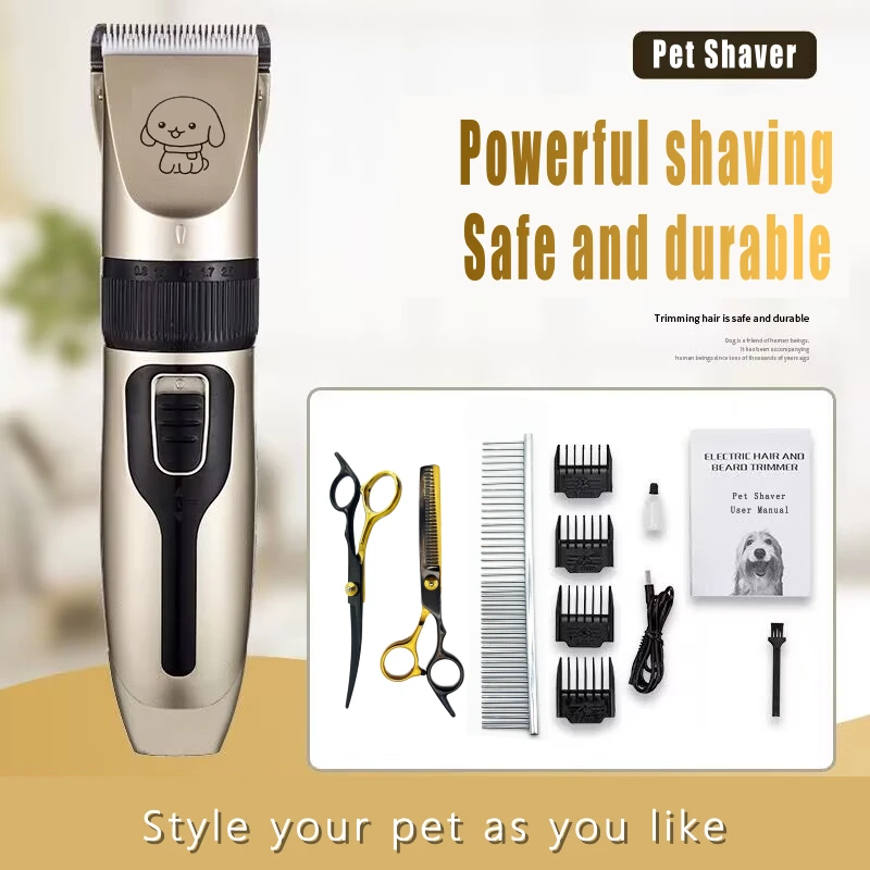 

Professional Pet Grooming Hair Clipper Kit, Rechargeable Electric Dog Hair Razor Trimmer Kit Shaver Set