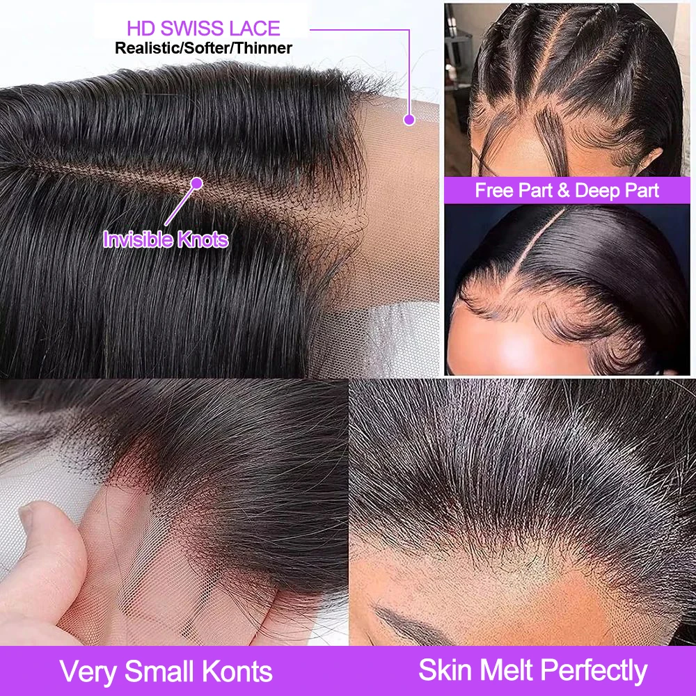 250% مستقيم بوب الباروكات شعر الإنسان 7x5 شعر مستعار بدون صمغ جاهز للارتداء قبل قطعها 13x4 HD الدانتيل شعر مستعار أمامي شعر الإنسان للنساء