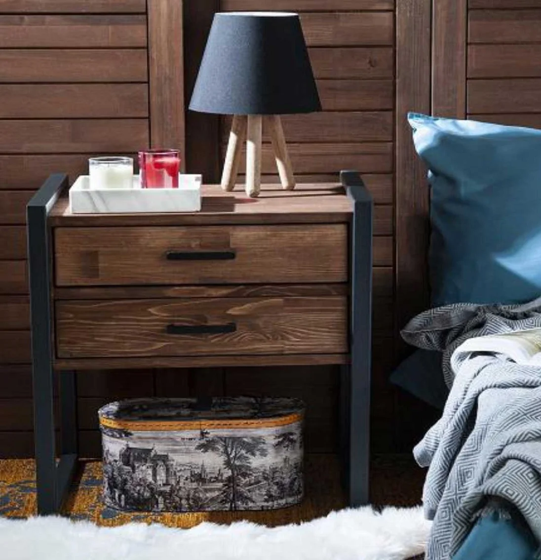 Modern Wood Furniture Nightst for Bedroom and Home Nightstand