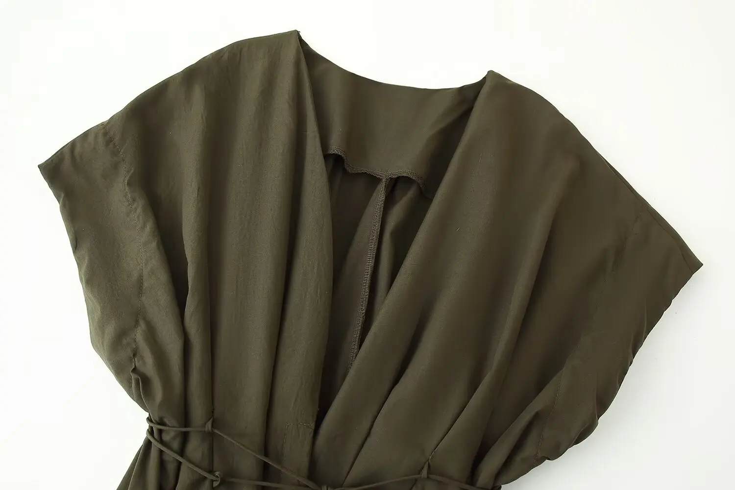 빈티지 우아한 주름 v 넥 여성 드레스 짧은 소매 새시 롱 드레스 세련된 통근 streetwear 여성 a 라인 vestidos