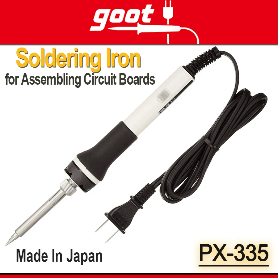 

Japan GOOT PX-335 Temperature-Controlled Soldering Iron for DIY Welding Circuit Board Ceramic Heater Lead-Free Soldering