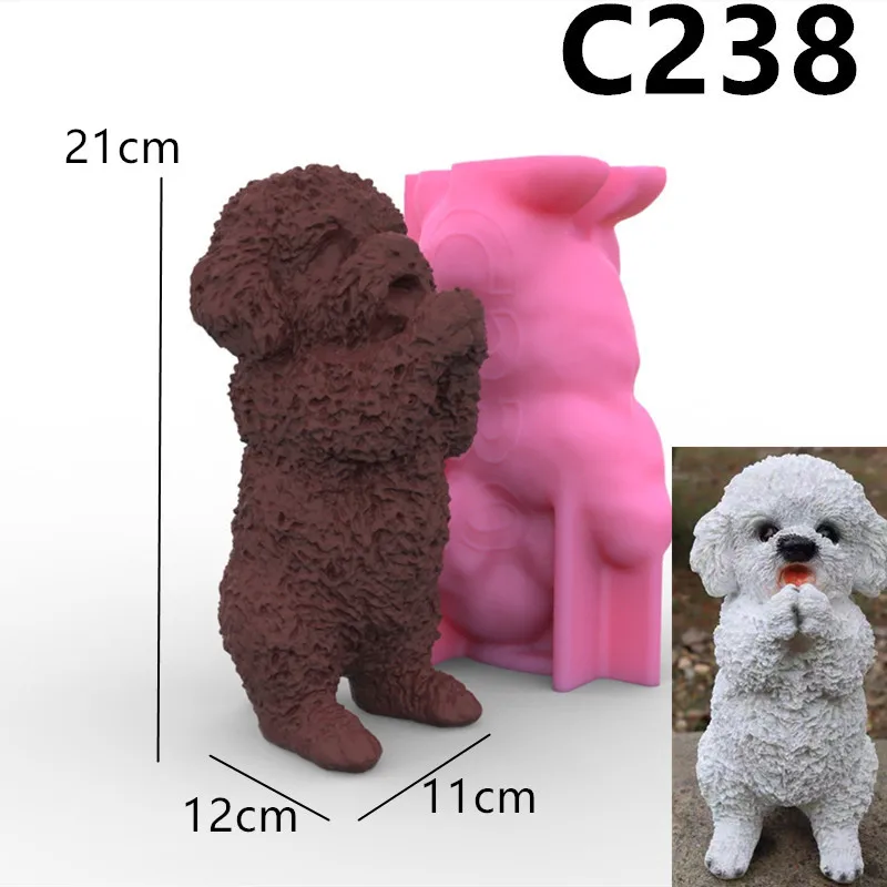Grote Kat Kaars Mal Teddy Hond Siliconen Kaarsvorm Mooie Dierlijke Gips Hars Zeep Ijs Chocolade Bakvorm Woondecoratie