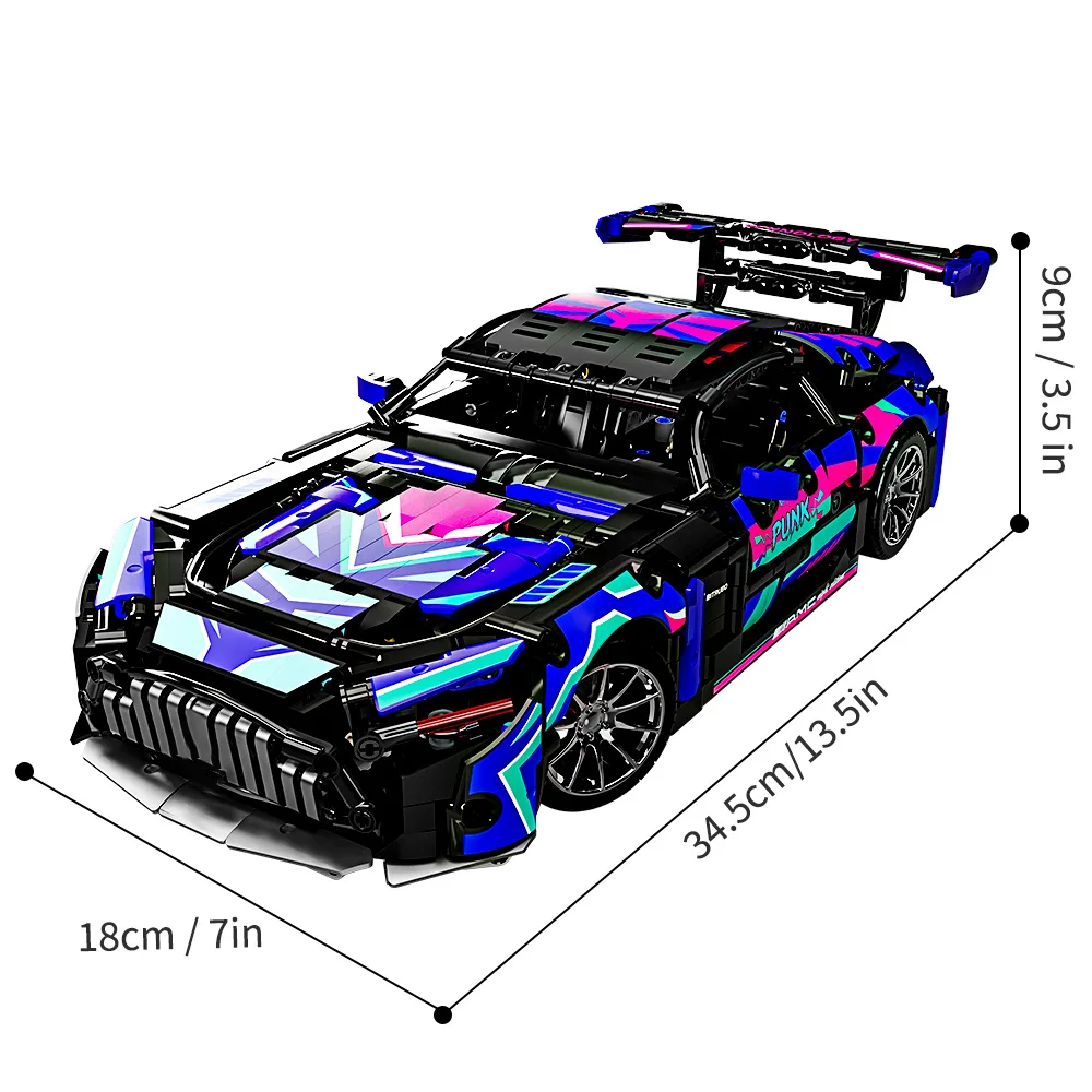 MOC Sports Car Building Blocks Toy Set, Racing Car Model,Super Cars para Meninos, Adultos Kits, Idade 12 +, 1466Pcs, 1:14