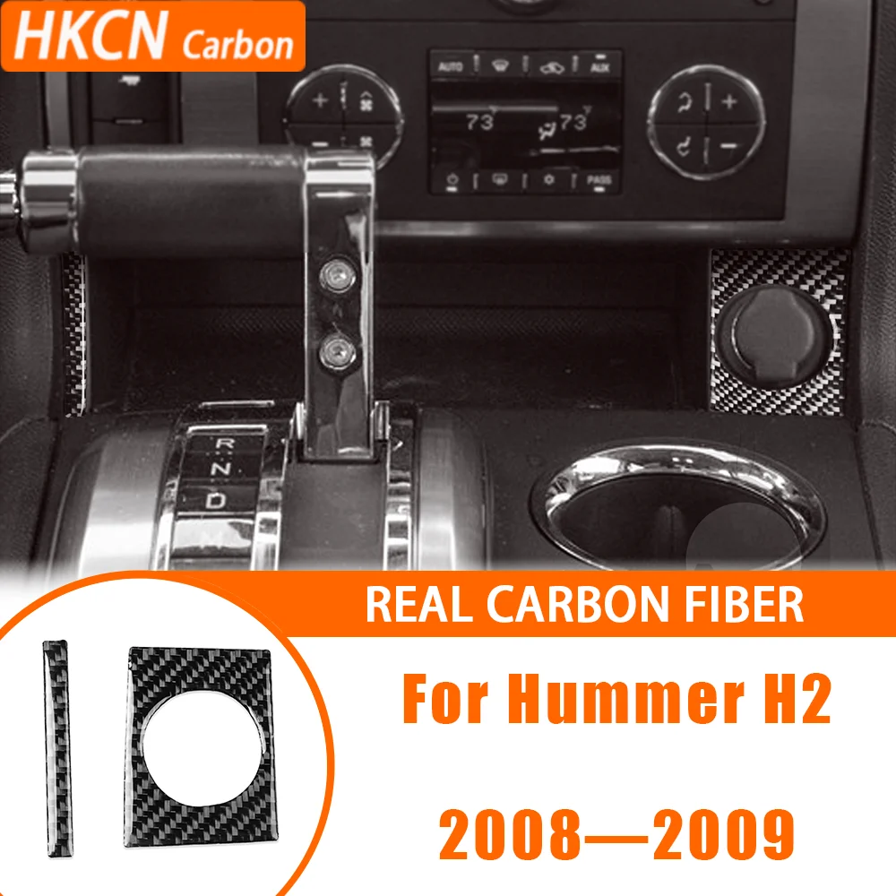 

Carbon Fiber Central Console Charger Panel Decoration For Hummer H2 2008—2009 Interior Cover Trim Sticker Modification