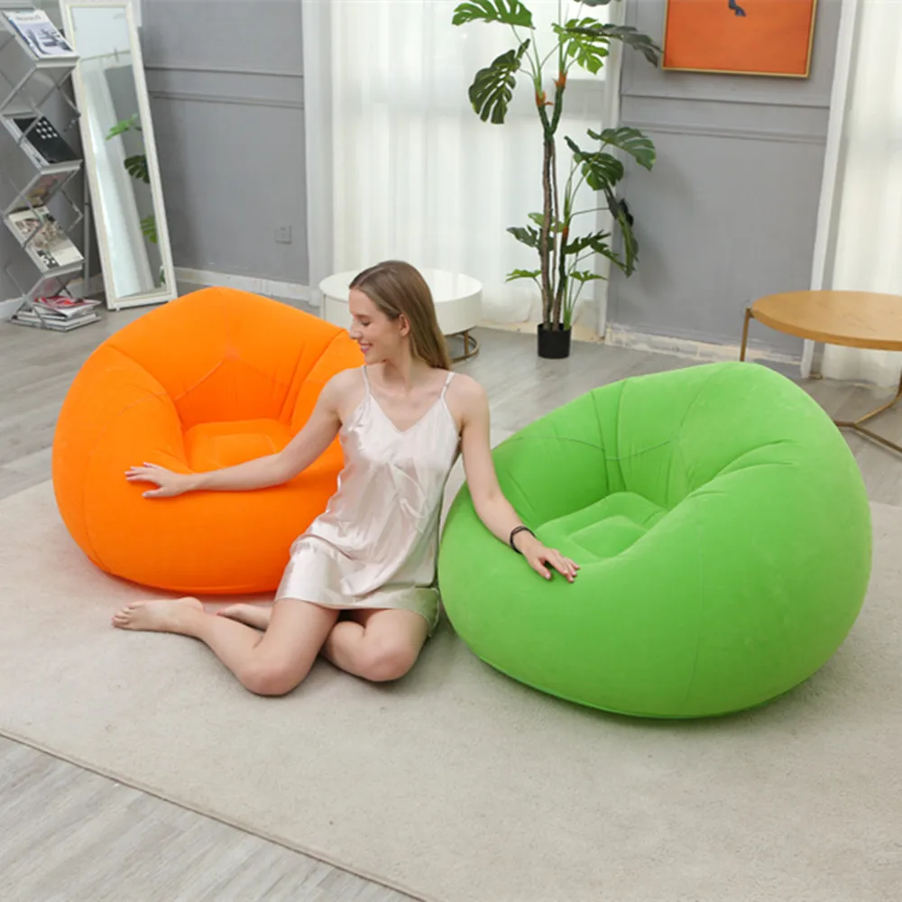 Foldable Thick Bean Bag Sofa Inflatable Outdoor Leisure Sofa for Single Person Lazy Use