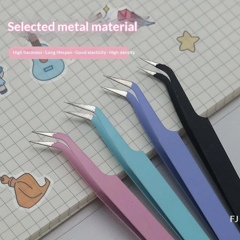 [YU]Macaron Color Precision Craft Tweezers With Soft Grip And Firm Clamp For Journaling Scrapbooking DIY Projects