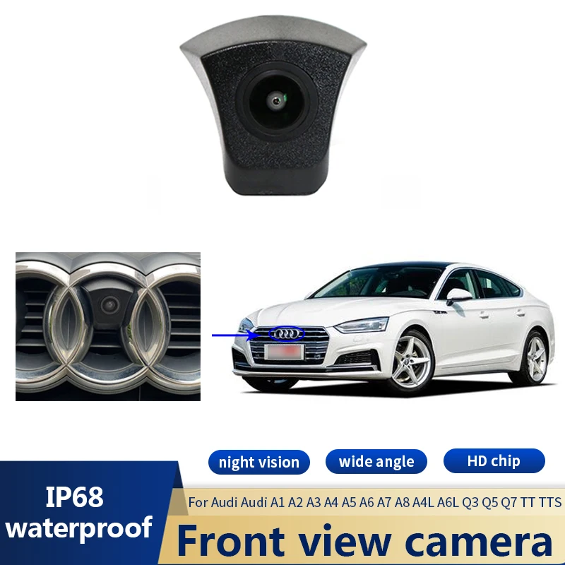 HD CCD Car Waterproof Front View Camera Logo Parking System For Audi A1 A2 A3 A4 A5 A6 A7 A8 A4L A6L Q3 Q5 Q7 TT TTS