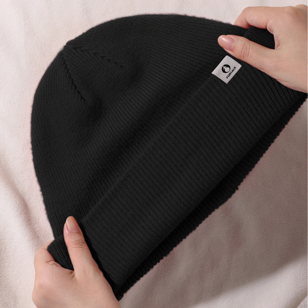 FURTALK Double-Layer Beanie for Men Women, Ultra Soft Stretchy Knit Winter Hat Unisex Cold Weather Beanie Hat