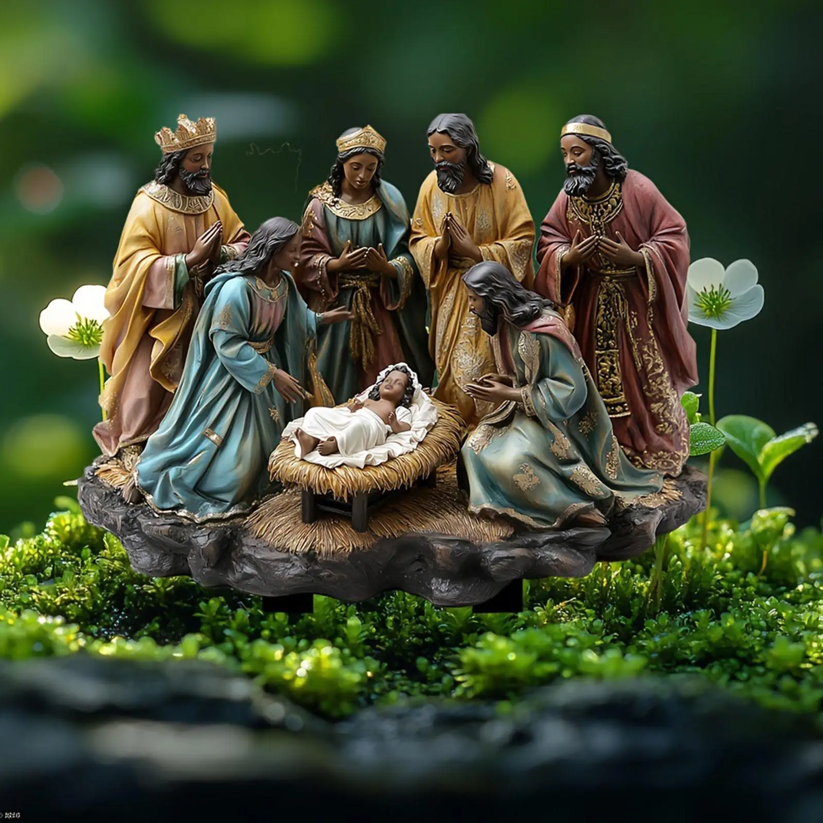 Jesus Nativity Scene Stake 2D Festival Walkway Christmas Yard Sign Stake Decor Hollow Nativity Scene Stake Xmas Yard Sign Stake