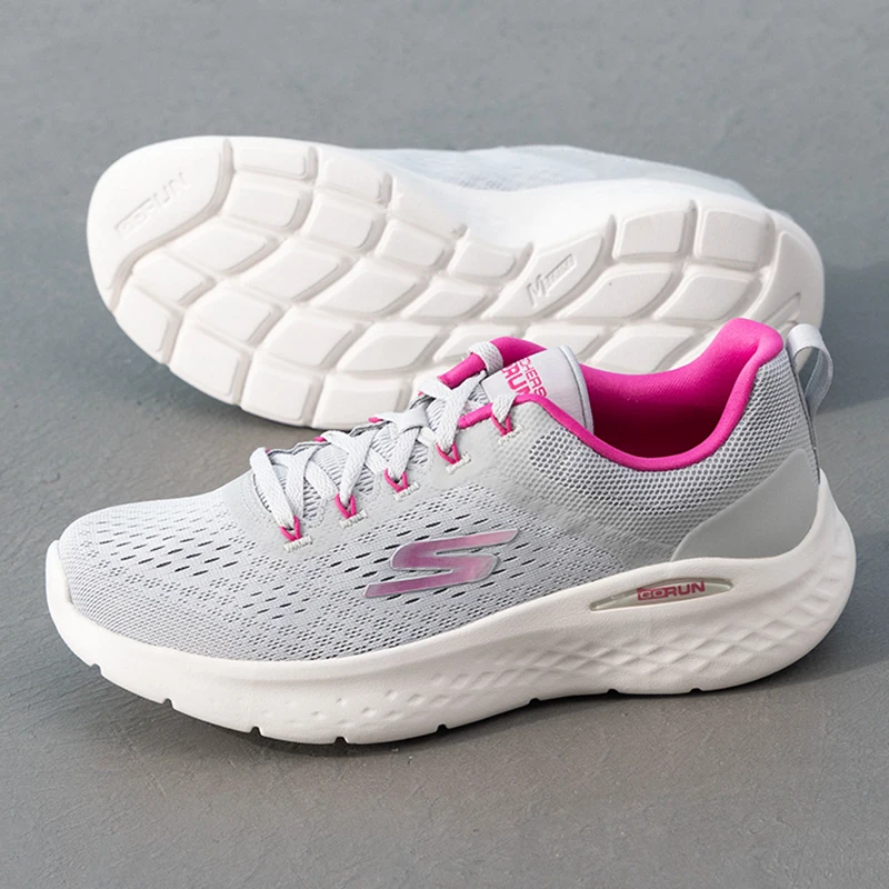 Skechers Women's Sports Shoes Outdoor Breathable Running Shoes Wear-Resistant Lightweight Cushioning Low-Top Running Shoes 129423-Gypk