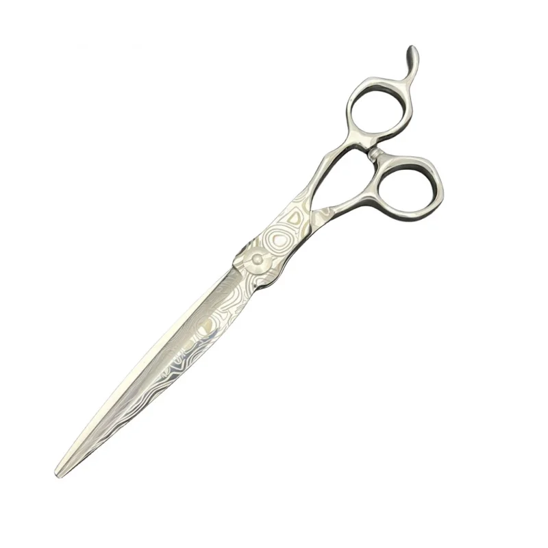 JP440C Silver 6-Inch Damascus Hairdresser Professional Tooth Scissors Flat Cut Haircut Scissors