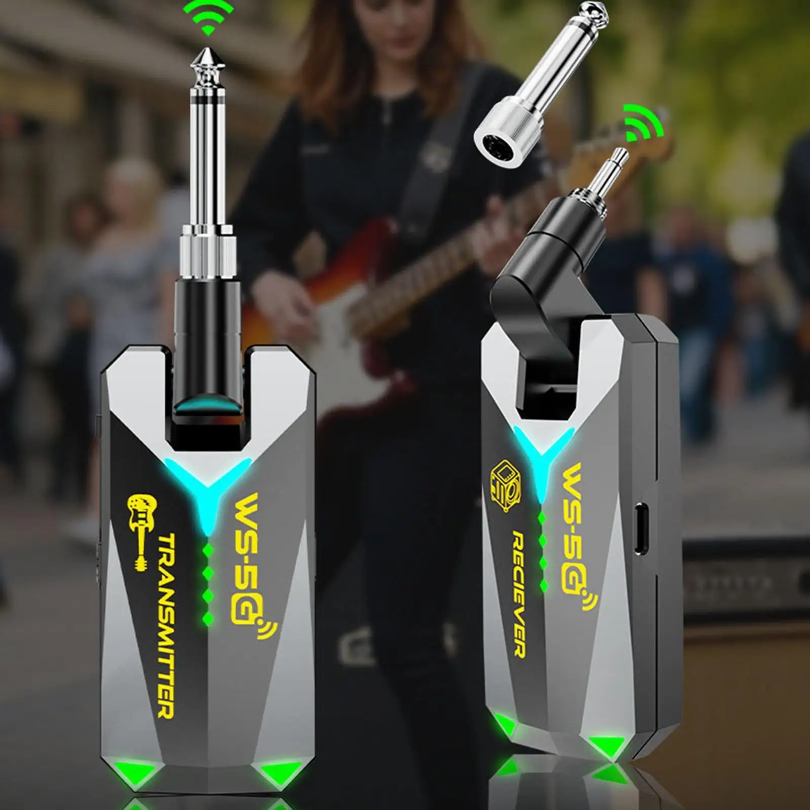 5.8GHz Wireless Guitar Audio System Rechargeable for Electric Guitar Violin