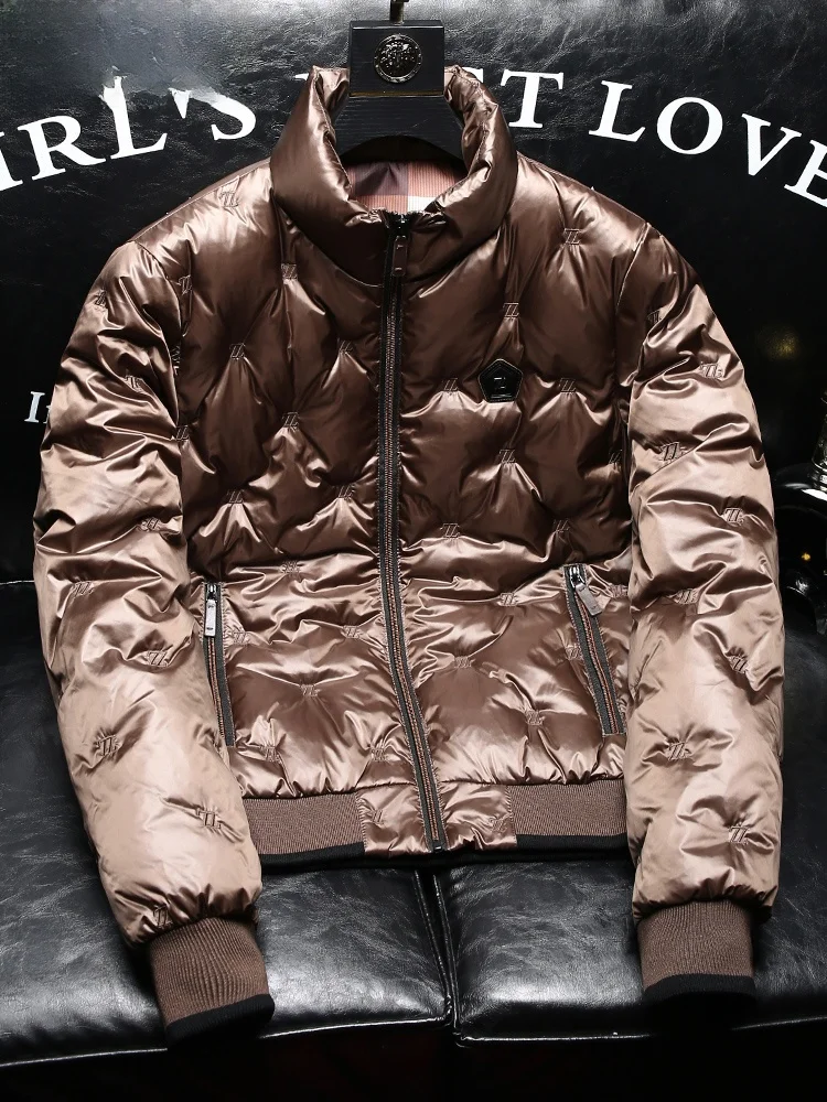 ZhanChao Brand High-End Embroidered Stand Collar ort Men's down Jaet Lightweight Casual Mid-Year Winter New Sle