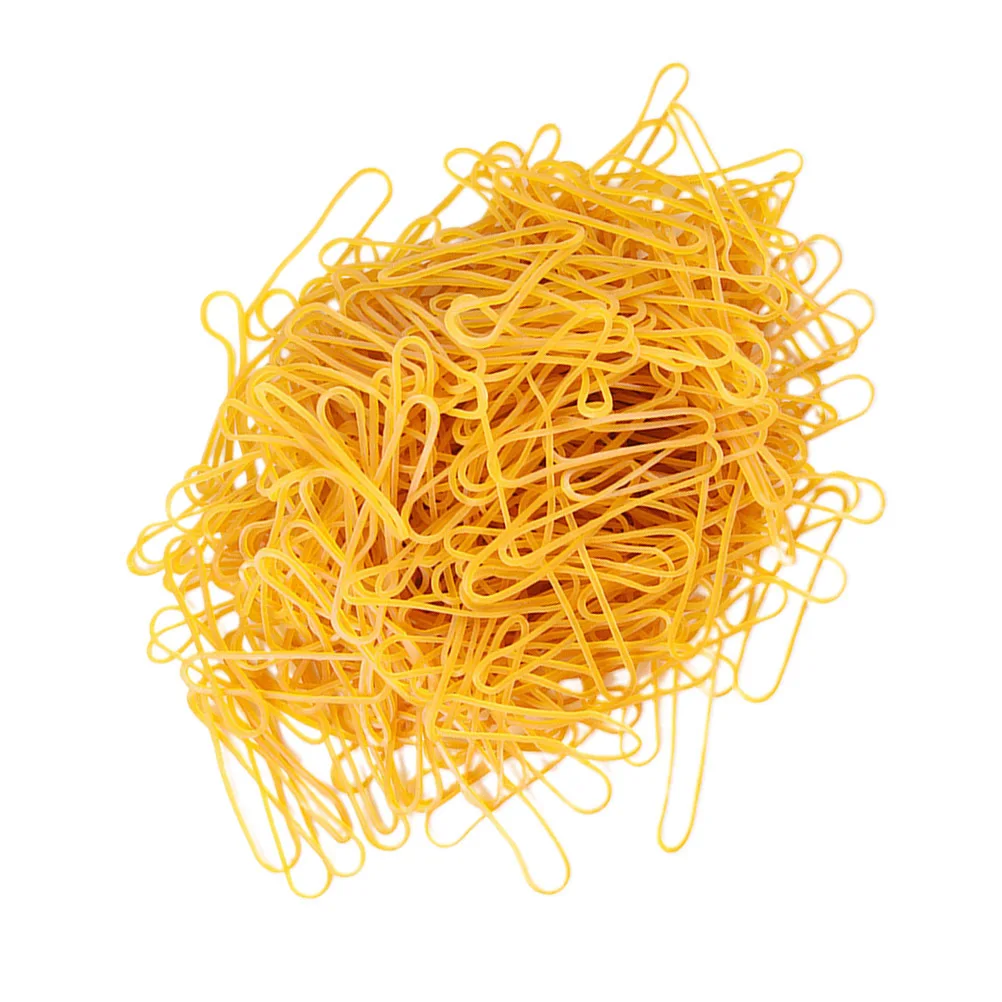 50G イエローゴムバンド 自然な弾性結束リング ホームオフィス整理用 再利用可能 頑丈な DIY ヘアロープ 軽量