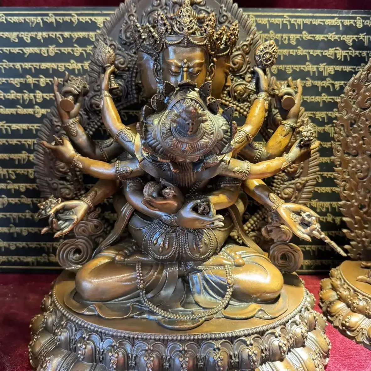 Large size TOP Buddha statue Anuttarayoga-tantra Guhyasamaja Tibet copper carving Dense Vajra Buddhist lama monk worship