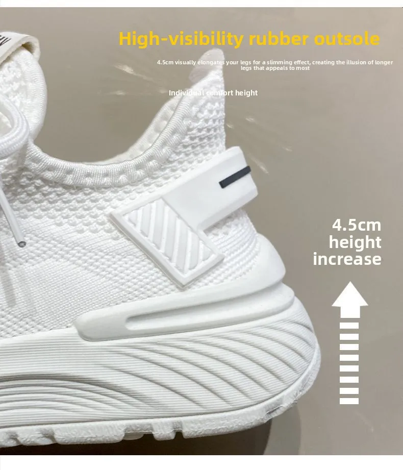 Atmungsaktive Damen-Mesh-Sneaker mit Wellensohle, dicker Plateau-Sohle, höhenverstellbar, leicht, zum Schnüren, für den Alltag, zum Gehen, Sport, Freizeit. – Detail 11