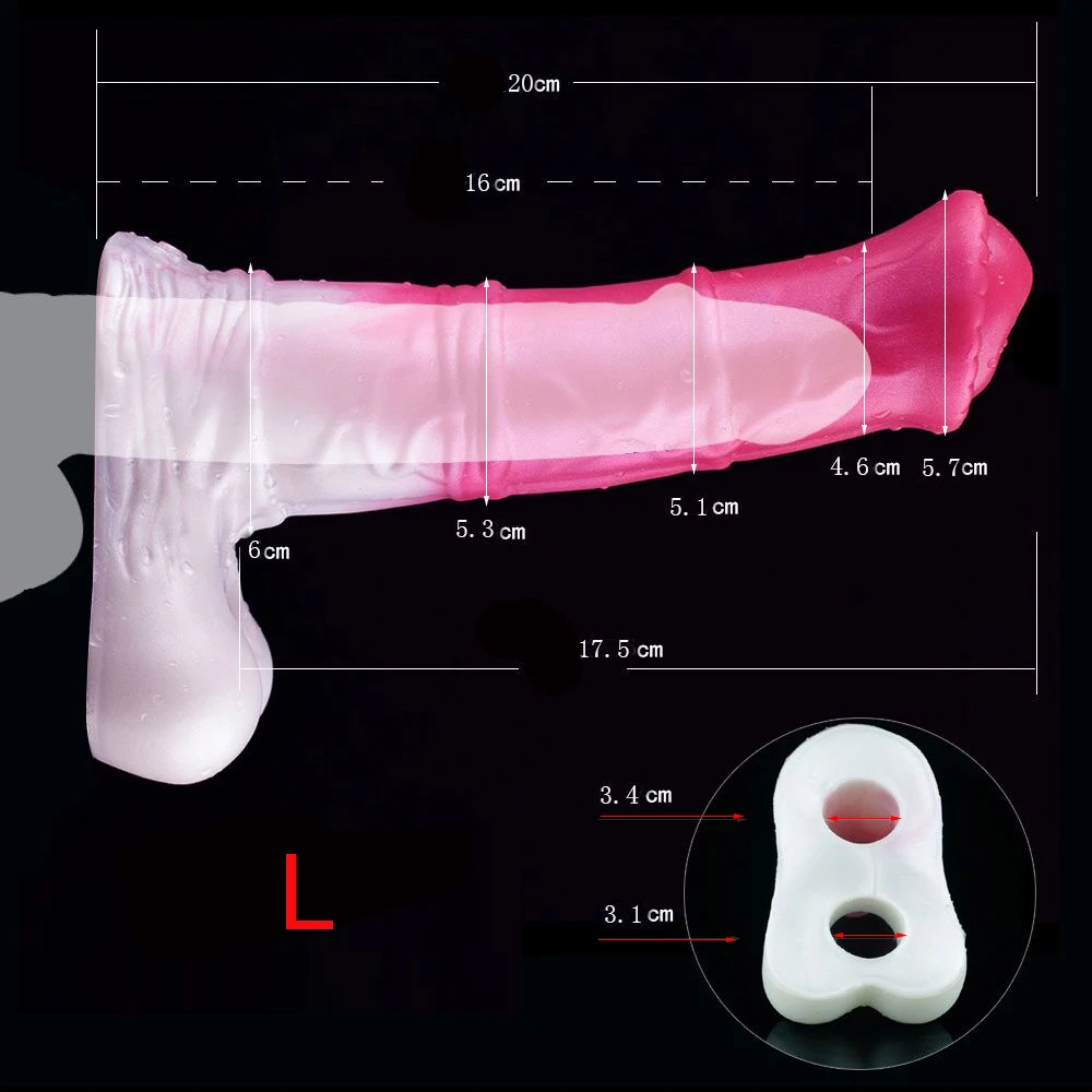 Penis Sleeve Stretchable Silicone Wearable Hollow Cover Header Delay Ejaculation Cock Extender Enlargement Sex Toys For Men Male