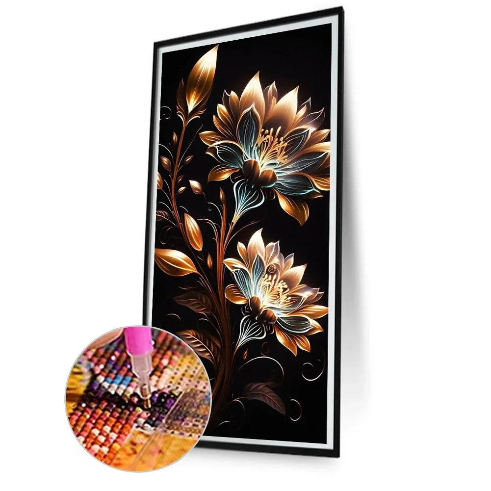 5D DIY Diamond Embroidery Large Size Black Lily Full Drill Decoration for Home Diamond Painting Flowers Landscape Craft Kits