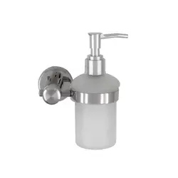 Liquid Soap Dispenser Pump, Wall Mounted Soap/Lotion Dispenser Pump For Bathroom Or Kitchen - Frosted Glass/Stainless Steel