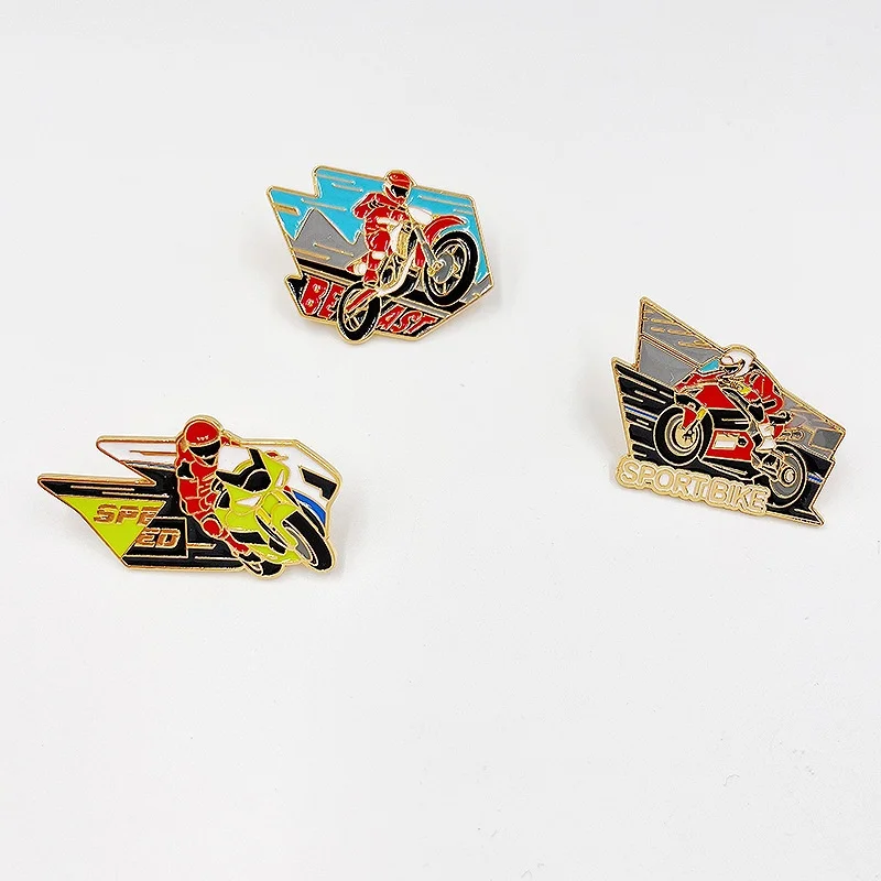 Fashion Bicycle Brooch for Women Man, Colorful Bicycle Sports Figure Badge Sports Motorcycle Clothes Backpack Patch Outdoor Gift