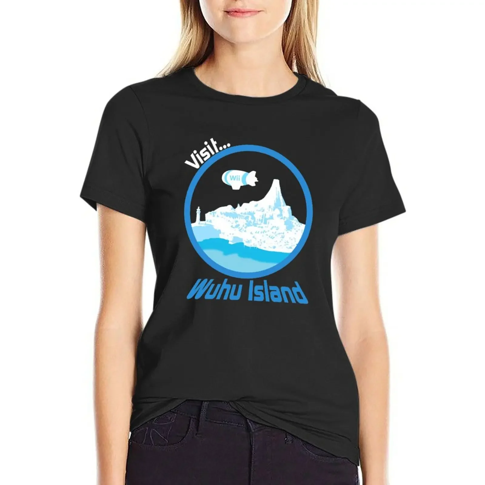 

Visit Wuhu Island! T-Shirt summer tops funny cute tops plus size tops graphic t-shirts for Women