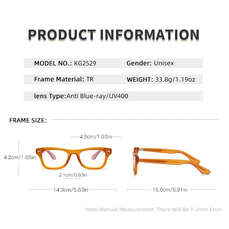 KOCOLIOR Retro Square Thick Frame Anti Blue Light Reading Glasses Men Finished Prescription Glasses Brand Design Classic Reader