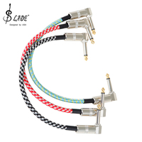 SLADE 3Pcs Guitar Effect Pedal Patch Cable 6.35mm Cord Low Noise Shielded Audio Cable Electric Guitar Color Braided Cable