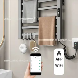 WiFi App Control Towel Warmer Bathroom Wall Mounted Electric Towel Drying, Heated Towel Rack with Timer And Temperature Control