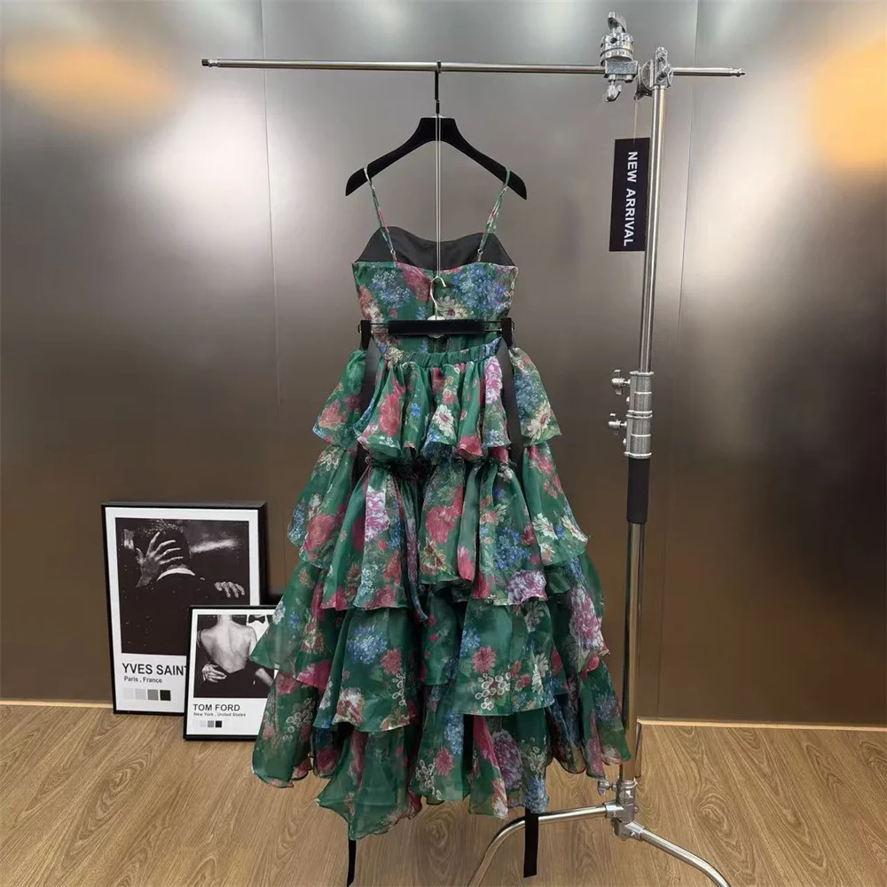 قميص قصير نسائي صيفي 2026 + تنورة طقم مكون من قطعتين، طباعة الأورجانزا، مشد، أنيق، مثير، فستان، Y2K طقم حفلات عصري جديد #2