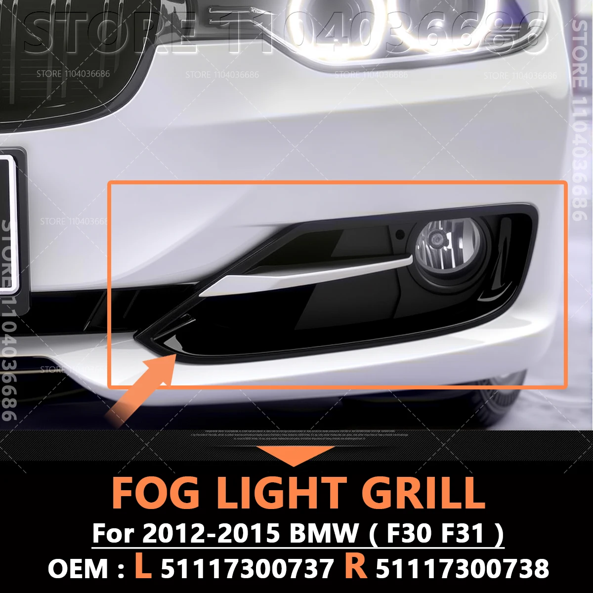 

Для BMW 320i 320iX 328d 328dX (F30 F31) 2012-2015 гг. Передний бампер, противотуманная фара, решетка, накладка 51117300737 51117300738