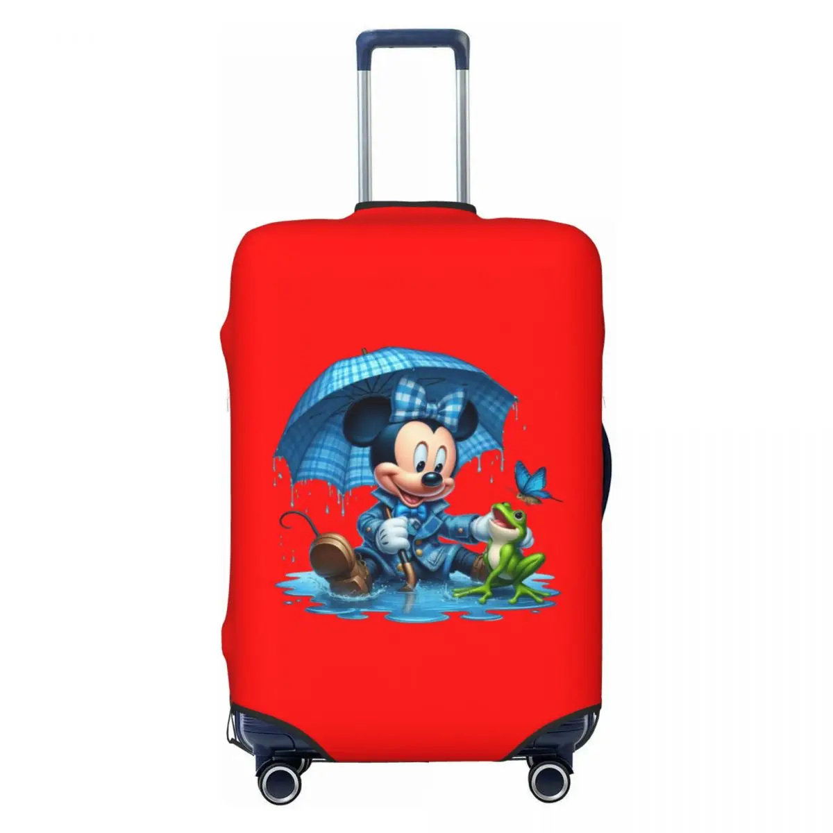 

Custom Mickey Mouse On A Rainy Day Luggage Cover Protector Funny Travel Suitcase Covers for 18-32 Inch