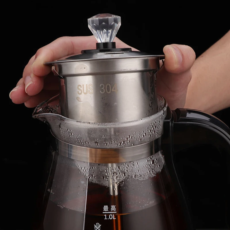 Tea Maker Glass Electric Steam Teapot Automatic Heat Preservation Samovar Kitchen Appliances  Hot and Cool Kettle Tea Pot