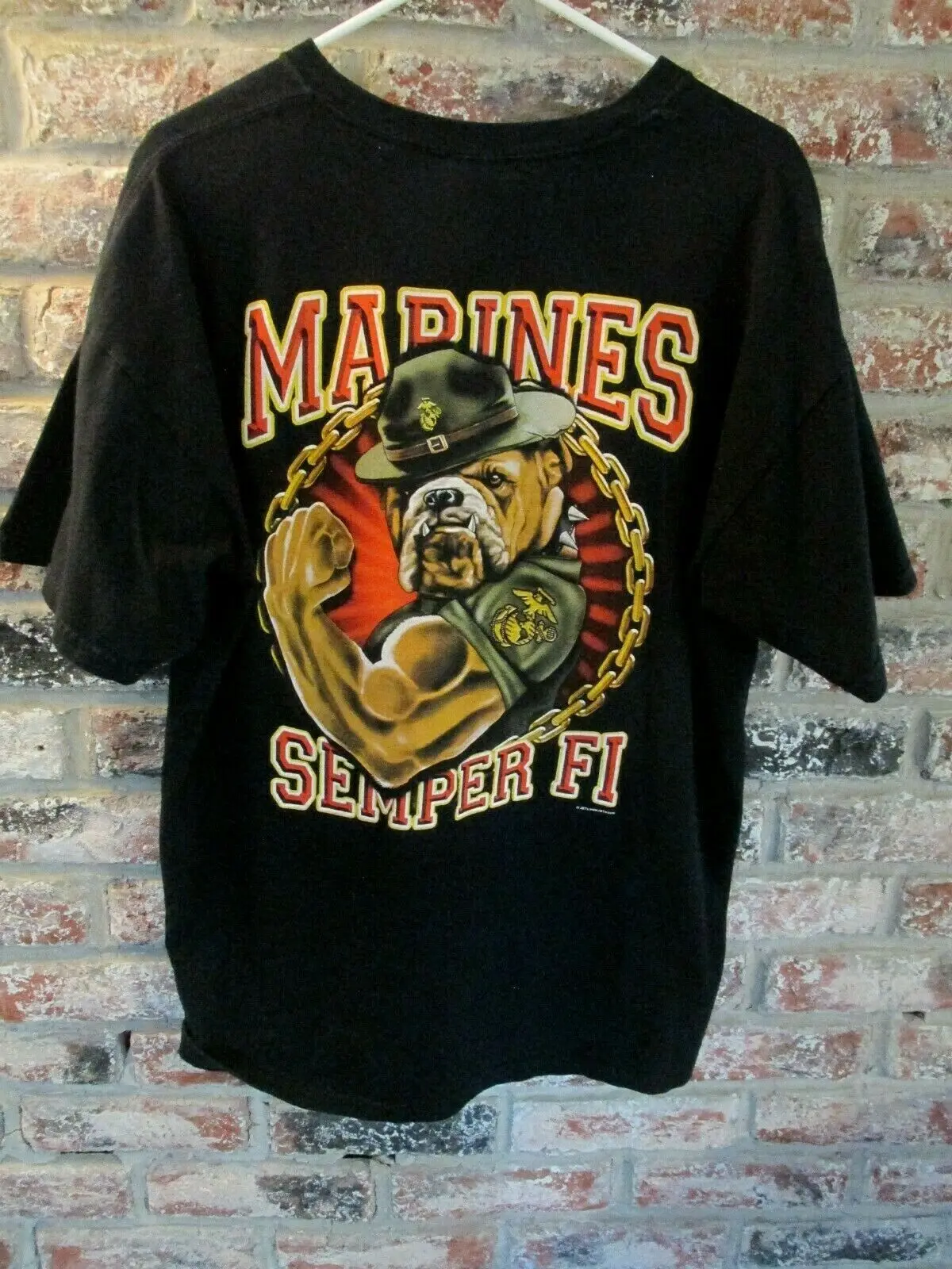 USMC Marines Semper Fi Chesty The Bulldog Graphic T-Shirt Breathable Top, Loose Casual Mens T-shirt S-3XL image 6