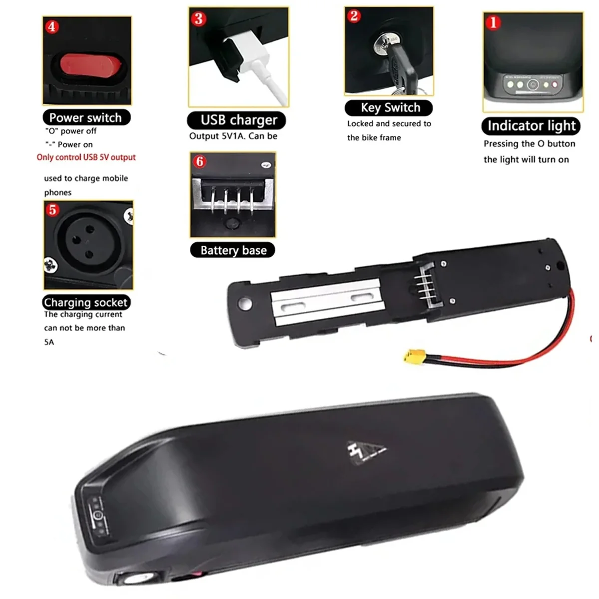 

48V 36V 13Ah 20Ah high-power lithium Hailong battery18650 cell pack para aplicable Bafang BBS02 BBS03 BBSHD Motor