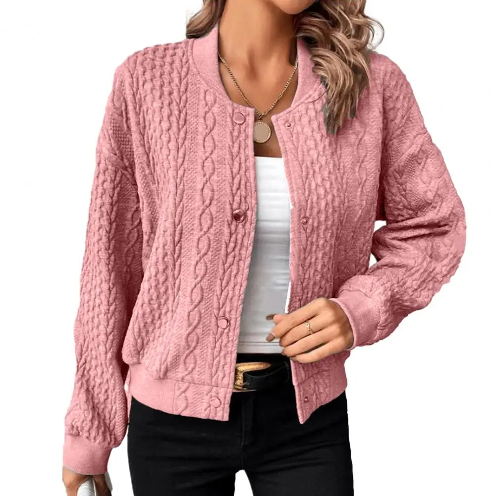 

Soft Touch Coat Fashionable Women's Baseball Jacket Stylish Single Breasted Cardigan for Autumn/winter Slim for Indoor/outdoor