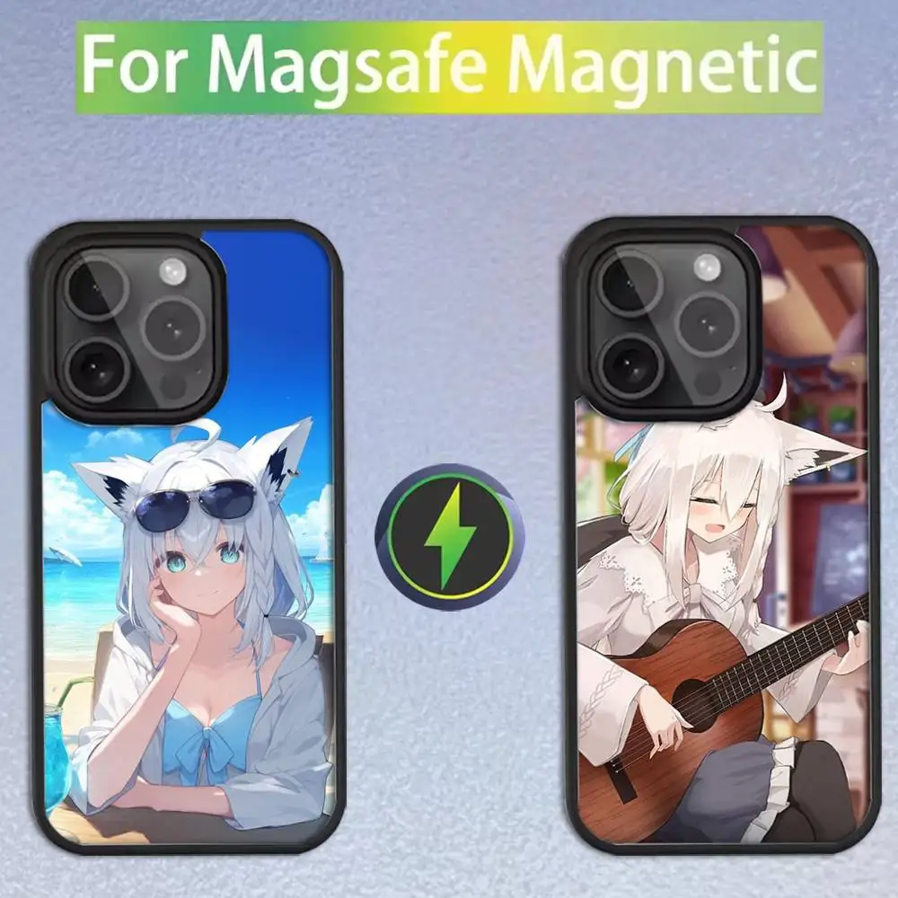 

Shirakami Fubuki Phone Case For iPhone 16,15,14,13,12,11,Pro,Max,Plus,Mini,SE Magsafe Magnetic Wireless Charging