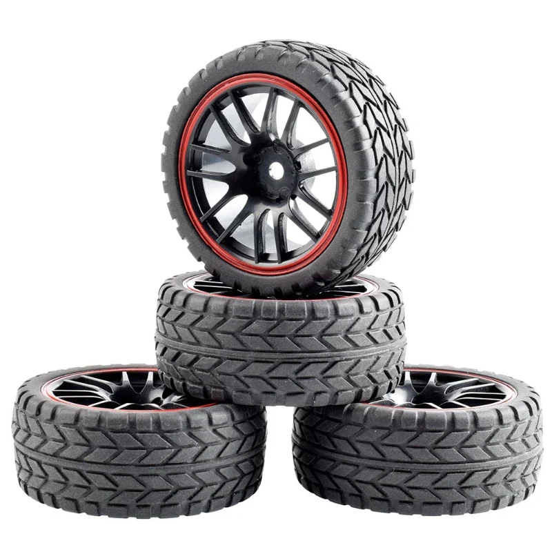 1/10 On-Road Car Tires 26*64MM Plastic Wheel Rim Rubber Tyre for HSP Tamiya HPI Kyosho Sakura 94122 94123 D3 D4 CS tt02 9068