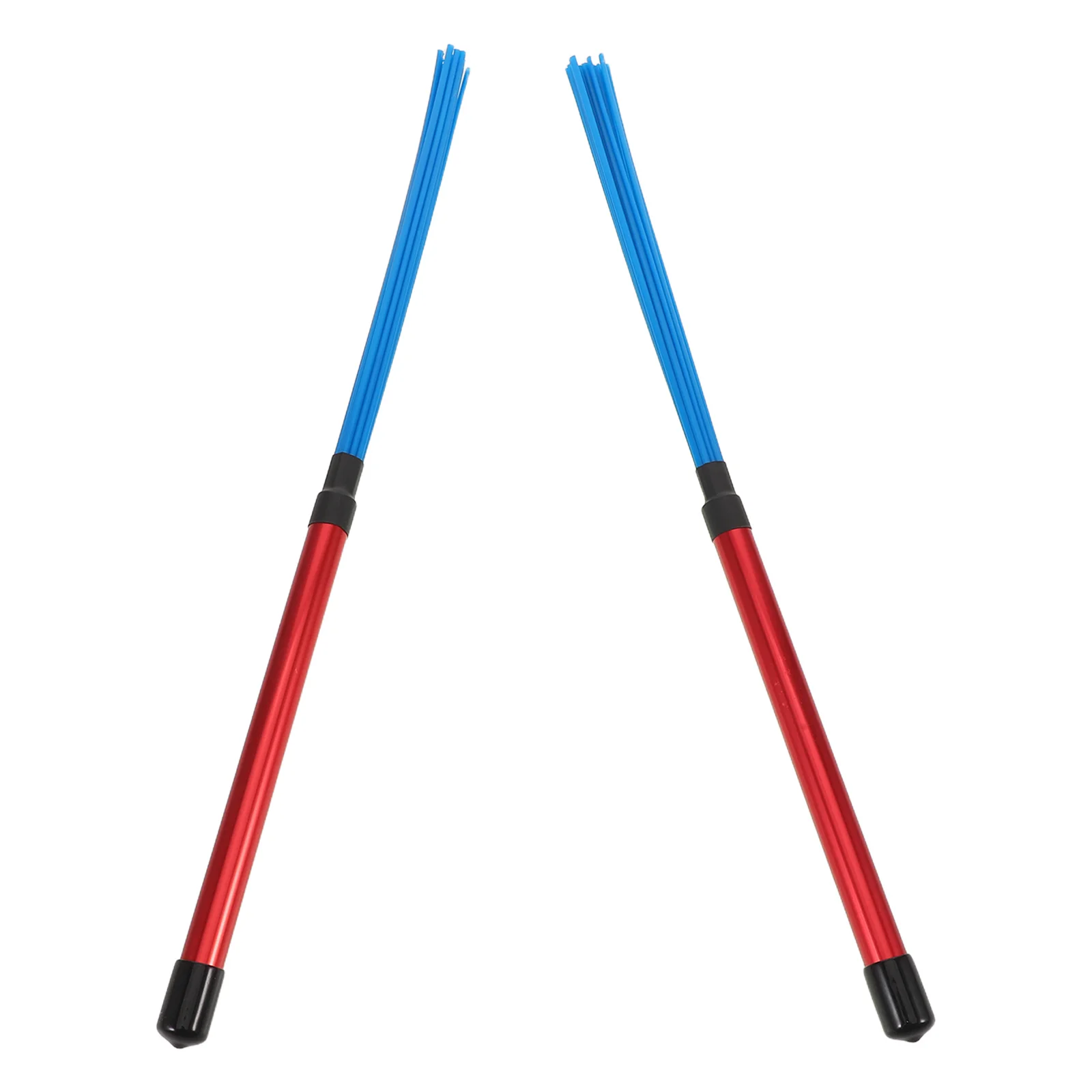 

2Pcs Jazz Drum Brushes Bundle Sticks Aluminum Alloy Handle Red Blue Nylon Drumsticks Cajon Snare Drum Percussion Accessories