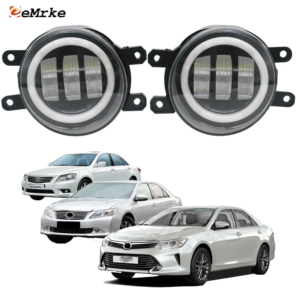 Led Fog Lights Assembly for Toyota Aurion Camry XV40 XV50 2006-2017 Angel Eye DRL Yellow Turn Signal Light Fog Drving Lamp Lens