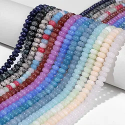 5x8mm Natural Stone Chalcedony Jades Beads Smooth Rondelle Abacus Bead Loose Spacer Beaded for Jewelry Making Bracelet Necklaces