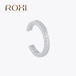 ROXI 925 Sterling Silver Small Ear Cuff  Clip on Earrings for Women Non Pierced Earrings Geometric C Shape Earcuff Wrap Earrings