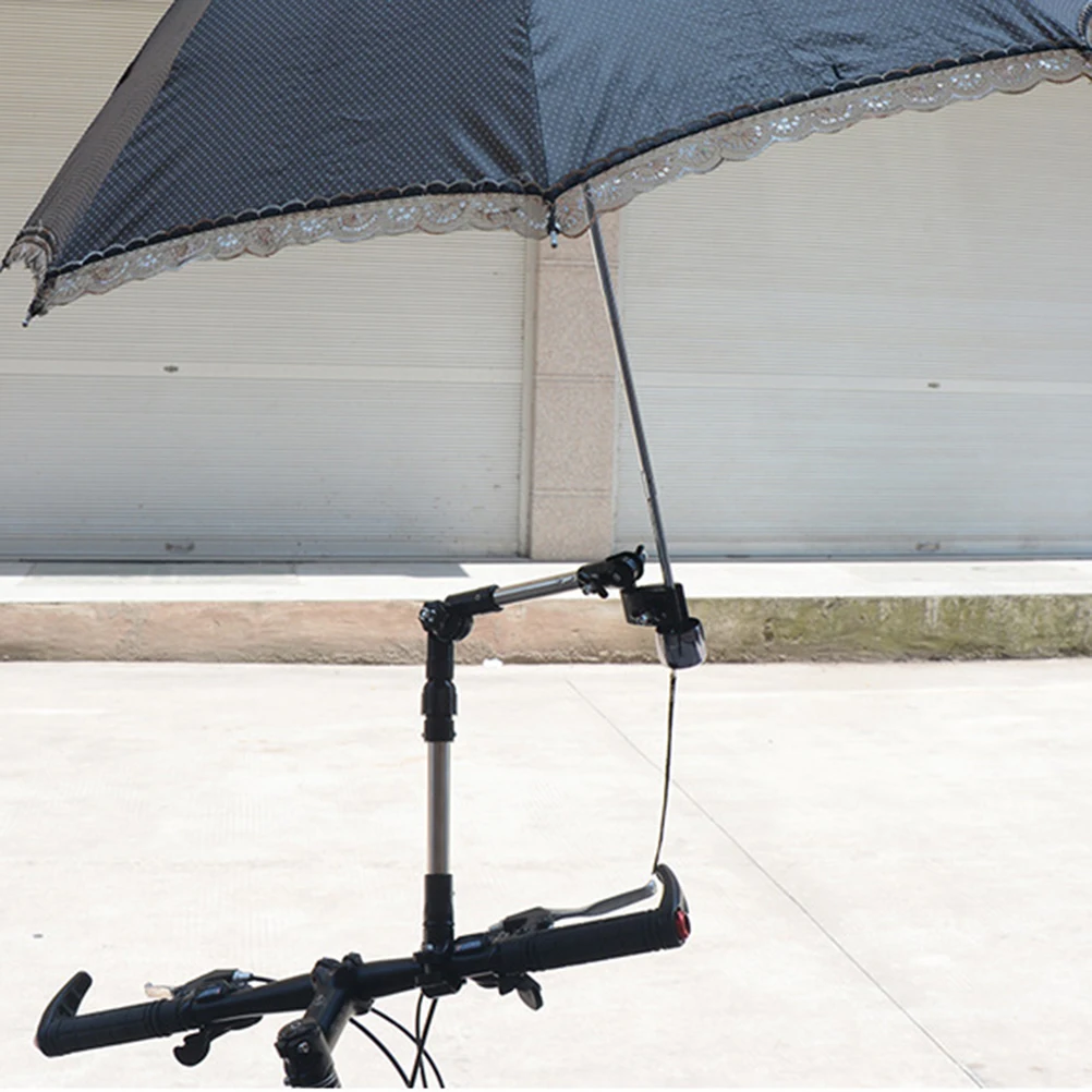 

Adjustable 2 Section Umbrella Mount Holder Stand For Bike Stroller Wheelchair Baby Chair Stainless Steel Abs Rain Sun