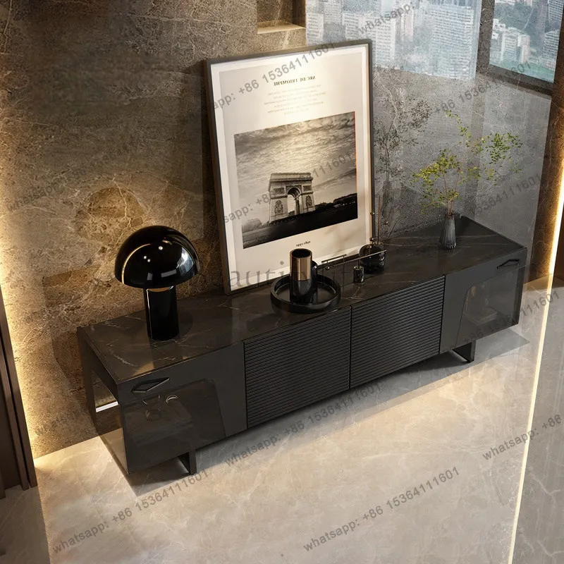 

Italian slate living room acrylic storage locker antique solid wood audio-visual cabinet