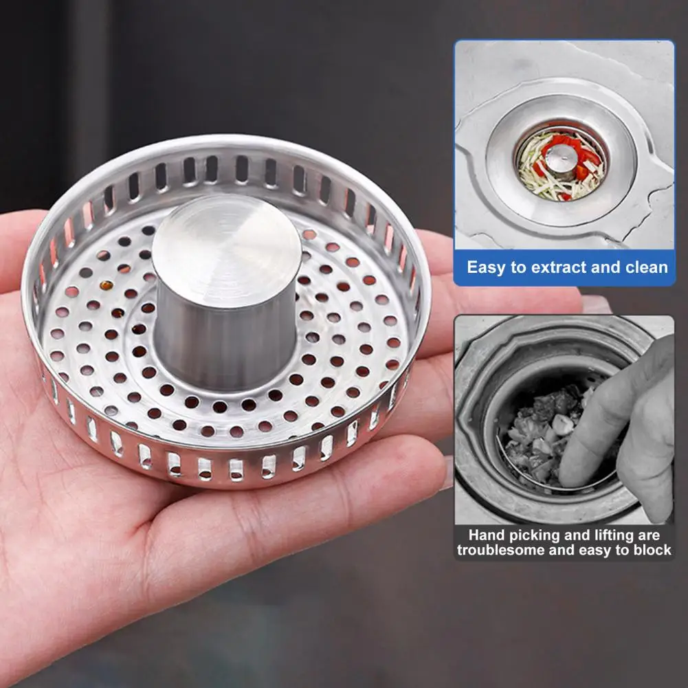 Stainless Steel Kitchen Sink Pop-up Core Kitchen Sink Stopper with Strainer Stainless Steel for Healthy for Clean for Efficient